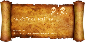 Palánki Róza névjegykártya